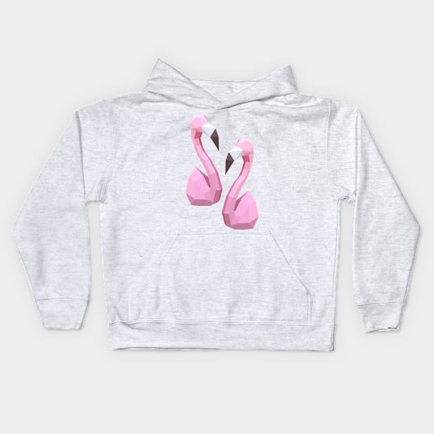 Flamingos Vapor Wave Kids Hoodie by ArtMoore98